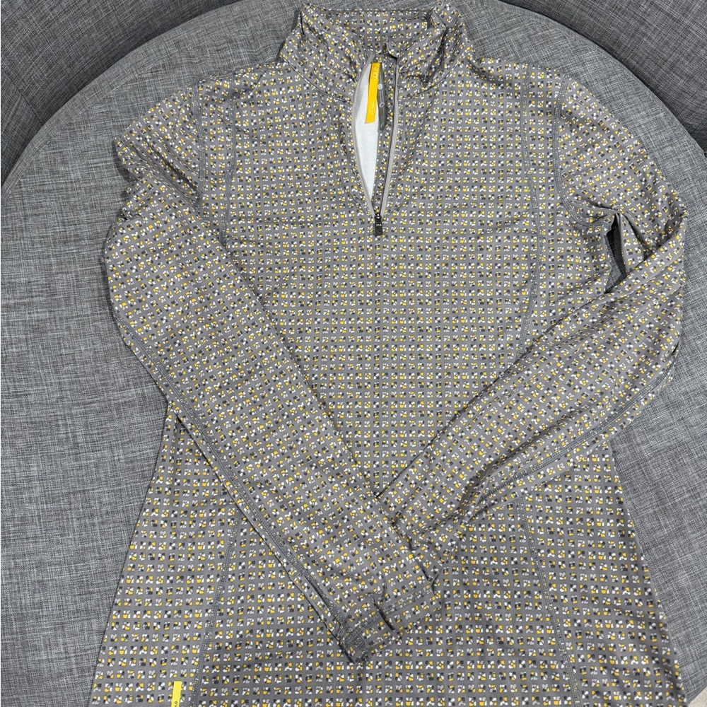 Lole Gray and Yellow Patterned Top